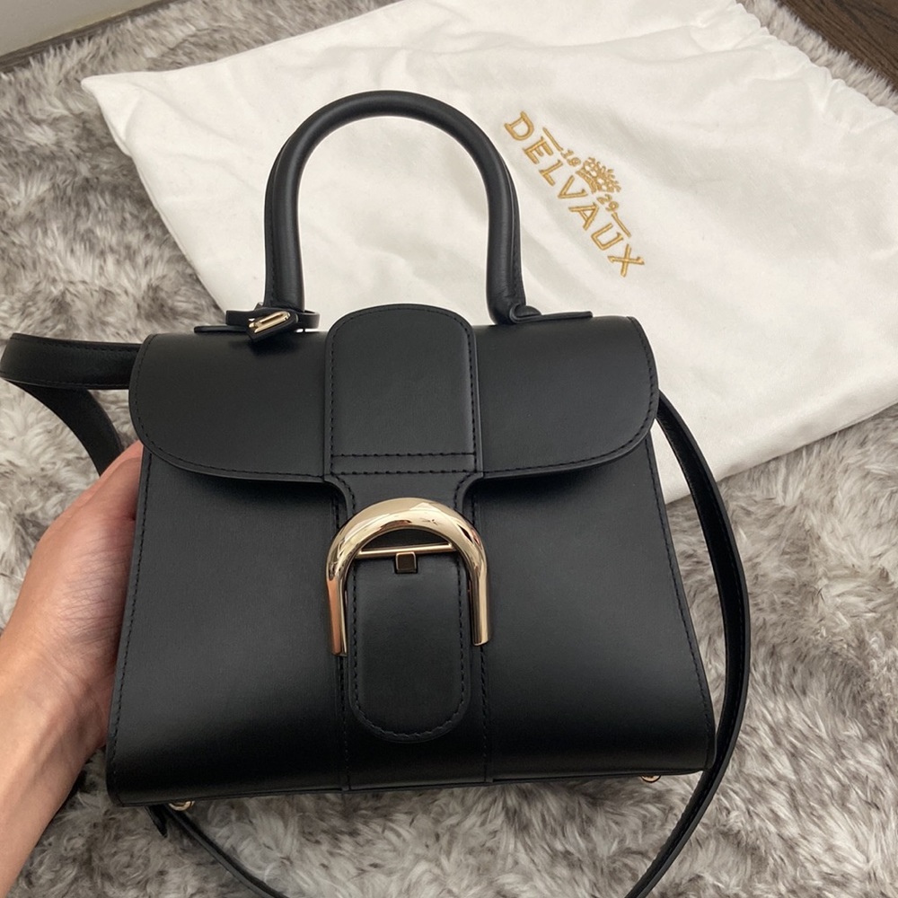 Delvaux Box Calfskin Mini Brillant Satchel Black